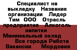 Специалист на выкладку › Название организации ­ Лидер Тим, ООО › Отрасль предприятия ­ Алкоголь, напитки › Минимальный оклад ­ 27 600 - Все города Работа » Вакансии   . Мордовия респ.